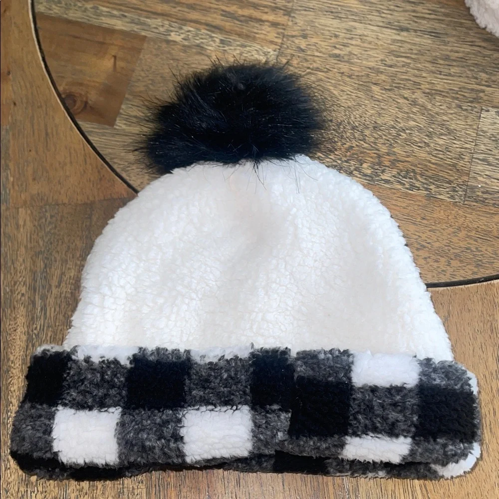 Snowman‎ Beanie Mustard Knit Hat and White Headband Winter Accessory Bundle
